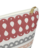Ribbon Candy Accessory Pouch w T-bottom in Red